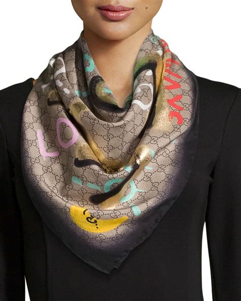 gucci large square scarf|authentic Gucci silk scarf.